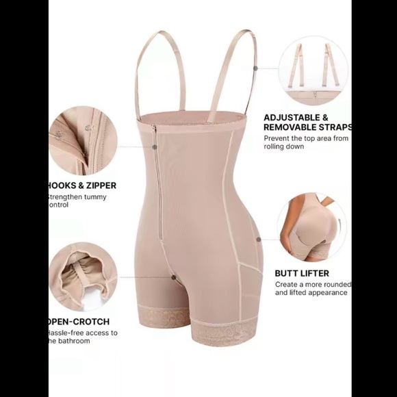 Shapellx Bare Essentials AirSlim Tummy Control Mid Thigh Short Black XXL - Picture 2 of 4